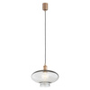 Lampa wisząca w kolorze miedzianym szklany dymiony klosz o średnicy 30cm TRESCO Argon 8981