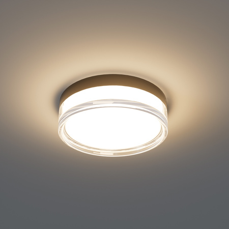 Okrągły plafon 30cm do łazienki z czarną obramówką IP65 LED wybór barwy światła Rilta Italux PLF-73527-M-BK
