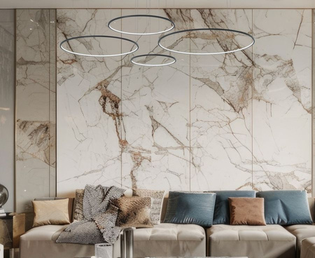 Lampa wisząca SATURNO BLACK 120W LED cztery okręgi Milagro ML0848