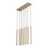 Lampa wisząća 10 cienkich tub ryflowanych FERRO SABIA CHAMPAGNE 10XG9 LISTWA Tk Lighting 11491