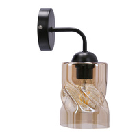 Felis lampa kinkiet czarny 1x60w e27 klosz bursztynowy Candellux 21-00163