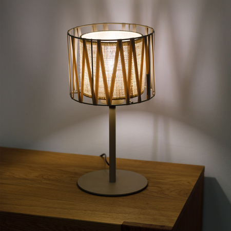 Lampka nocna do sypialni kolor sabia 1xE27 HARMONY SABIA JUTA Tk Lighting 16198
