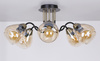 Unica lampa sufitowa czarny+złoty 5x40w e27 klosz dymiony Candellux 35-00897