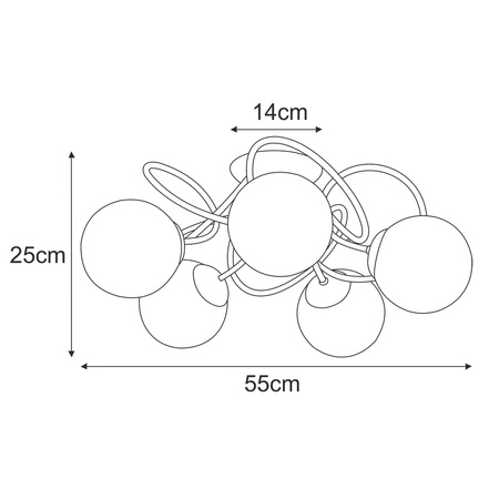 Lampa sufitowa K-5351 z serii NELA Kaja Lighting