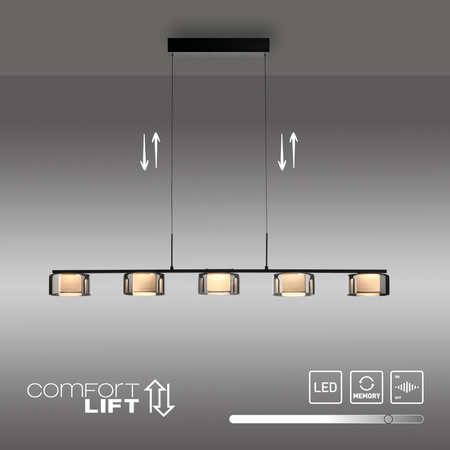 Lampa wisząca pięcopunktowa z wbudowanym ściemniaczem RIKA Paul Neuhaus 2116-18