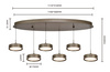 Lampa wisząca szóstka owalna Valensole brąz Aviano Lighting 7062-621