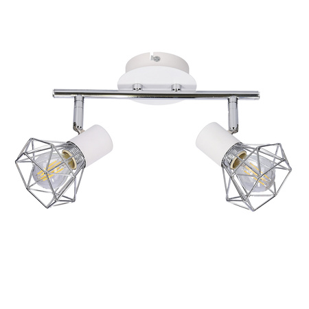 VERVE LAMPA SUFITOWA LISTWA 2X40W E14 BIAŁY ABAŻUR CHROM Candellux 92-61348