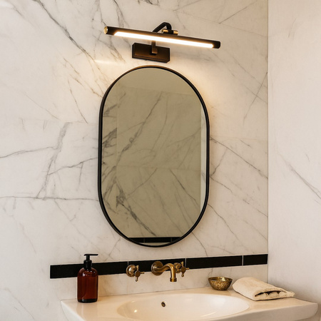 Kinkiet czarny z dodatkiem złota VINCI 15W 4000K 60cm IP44 Milagro ML2034