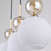 Lampa wisząca potrójna szklane ryflowane klosze 3xE14 SOPHIA COGNAC WHITE Tk Lighting 11591