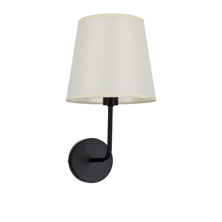 PASTERI LAMPA KINKIET CZARNY MATOWY 1X40 E14 ABAŻUR BEŻOWY Candellux 21-01344