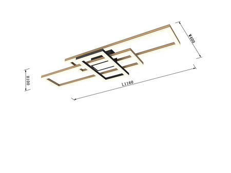 Lampa sufitowa MATERA LED prostokąty 116x40 Wofi Premium 9022-306L ze ściemniaczem