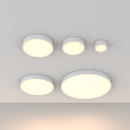 Biała okrągła lampa sufitowa o średnicy 60cm LED 3000K aż 7130 lumenów Zon C032CL-90W3K-RD-W Maytoni