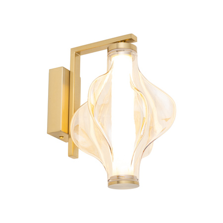 Nowoczesny kinkiet z ciekawym szklanym kloszem LED 3000K ELVA BRASS Tk Lighting 18218