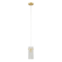 Pojedyńcza złota lampa wisząca ze szklanymi elementami 1xE14 Merto Italux PND-40930-1A-GD