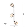 Listwa sufitowa chromowana z trzema szklanymi kloszami ACCOR 3xE14 Just Light 15373-17