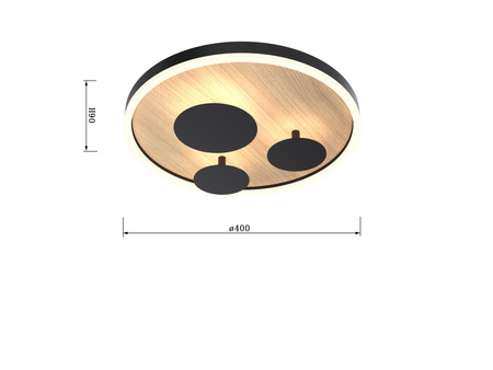 Lampa sufitowa, plafon REIMS 40cm LED Wofi Premium 9013-306S ze ściemniaczem