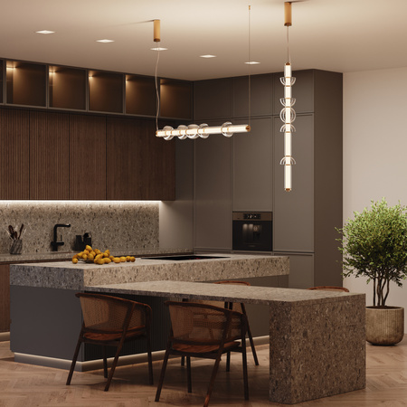 Podłużna szklana lampa wisząca 98cm LED 3000K Cosmo MOD210PL-L39BS3K Maytoni
