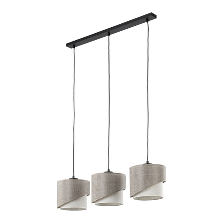 Lampa wisząca listwa trzy skośne abażurki ELBRUS LINEN 3xE27 Tk Lighting 10868