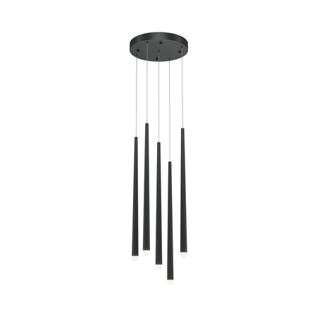 Lampa wisząća 5 czarnych sopli na kole LED Cascade MOD132PL-L30BK Maytoni