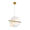 Lampa wisząca mosiężna z płaskim szklanym kloszem i rurkami LED RELAX 15W 3000K Candellux Studio 31-50816