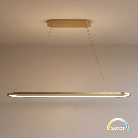 Lampa wisząca owalna Saturno 30W LED CCT Złoty Milagro ML2958