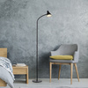 Czarna lampa podłogowa z giętkim ramieniem i przełącznikiem przy kloszu PIXIE Just Light 11249-18