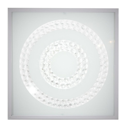 LUX LAMPA SUFITOWA PLAFON 29X29 16W LED 6500K SATYNA PODWÓJNY RING Candellux 10-60693