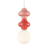 Lampa wisząca różowa i czerwona ceramika 1xE14 Latera Italux PND-94331C-1S-MLTI