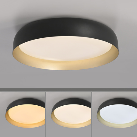 Okrągły czarny plafon sufitowy o średnicy 57cm LED sterowany pilotem OSKO Just Light 14216-18
