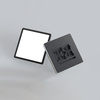 Kwadratowy niski plafon sufitowy LED czarna obramówka Aleria Italux PLF-39573-450S-50W-BL