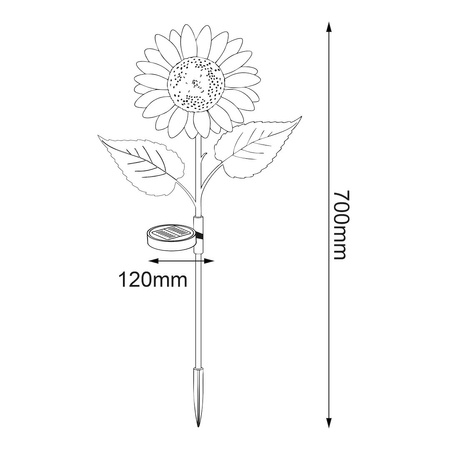 Lampka solarna świecący słonecznik Sunflower 3000K IP44 Eko-Light EKO2494