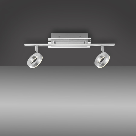 Podwójna lampa listwa sufitowa do łazienki w kolorze aluminium LED 3000K IP44 SILEDA Paul Neuhaus 6781-96
