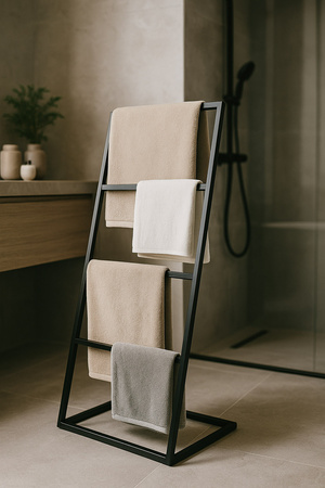 Czarny wieszak na ręczniki KS-41 WIESZAK TOWEL IV z serii KAJA HOME