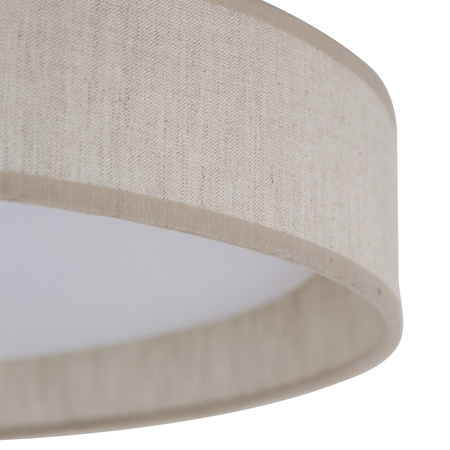 Okragły plafon sufitowy do sypialni z lnu LED o średnicy 42,5cm DEMI LEN Tk Lighting 11857