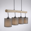 Lampa wisząca drewniana belka z czterema abażurami GREEN TRIBU 4xE27 Just Light 15783-29