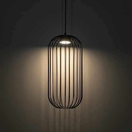 Czarna cylindryczna lampa wisząca druciana o średnicy 25cm SPHERA S BLACK 1xGX53 Tk Lighting 11307