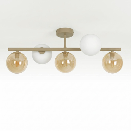 Beżowa lampa sufitowa z kloszami - kulami LEMO Kaja Lighting K-5858