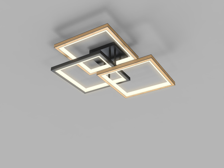 Lampa sufitowa MATERA LED trójka kwadraty 57x57 Wofi Premium 9022-306S ze ściemniaczem