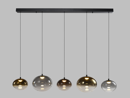 Lampa wisząca piątka prosta Pesaro czarna Aviano Lighting 7082-502