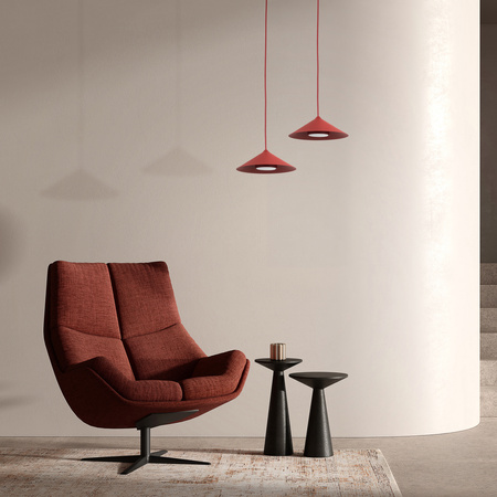 Lampa wisząca burgudnowy stożek o średnicy 23cm LUME S BURGUND 1XGX53 Tk Lighting 11695