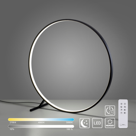 Lampa podłogowa duży czarny okrąg 100cm LED HULA Paul Neuhaus 320-18 sterowana pilotem