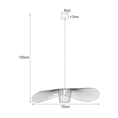 Beżowa, druciana lampa wisząca KAPELUSZ Kaja Lighting KP-21 MINI BEŻ