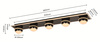 Lampa sufitowa - plafon piątka prosty Biarritz czarny chrom Aviano Lighting 9047-605