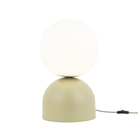 Lampka stołowa 52cm szklana kula na metalowej pistacjowej podstawie MIKI PISTACIO BIG 1xE27 Tk Lighting 11430