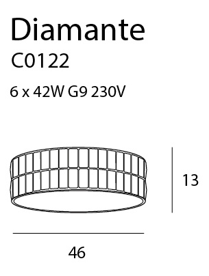 Lampa sufitowa DIAMANTE 46cm MaxLight C0122