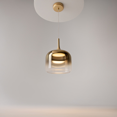 Pojedyńcza lampa wisząca złoty szklany klosz LED 3000K Spirito MOD286PL-L18G3K Maytoni