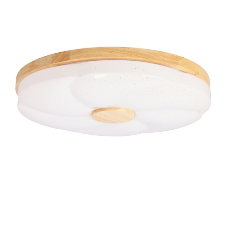FIORINO LAMPA SUFITOWA PLAFON DREWNIANY 24W LED 39CM BIAŁY+DREWNIANY 4000K Candellux 13-24947