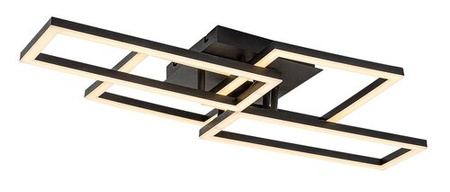 Czarna lampa sufitowa prostokąty LED sterowana pilotem Drusus Rabalux 71389