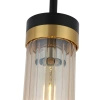 Lampa wisząca pojedyńcza czarna z tubowym miodowym szklanym kloszem Malika 1xE27 PL0140-1 Yaskr