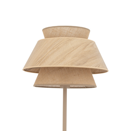 Lampa podłogowa w kolorze sabia KALUM WOOD + Juta średnica 45cm 1xE27 Tk Lighting 16225